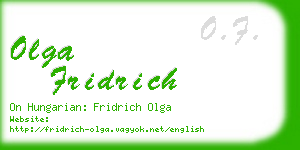 olga fridrich business card